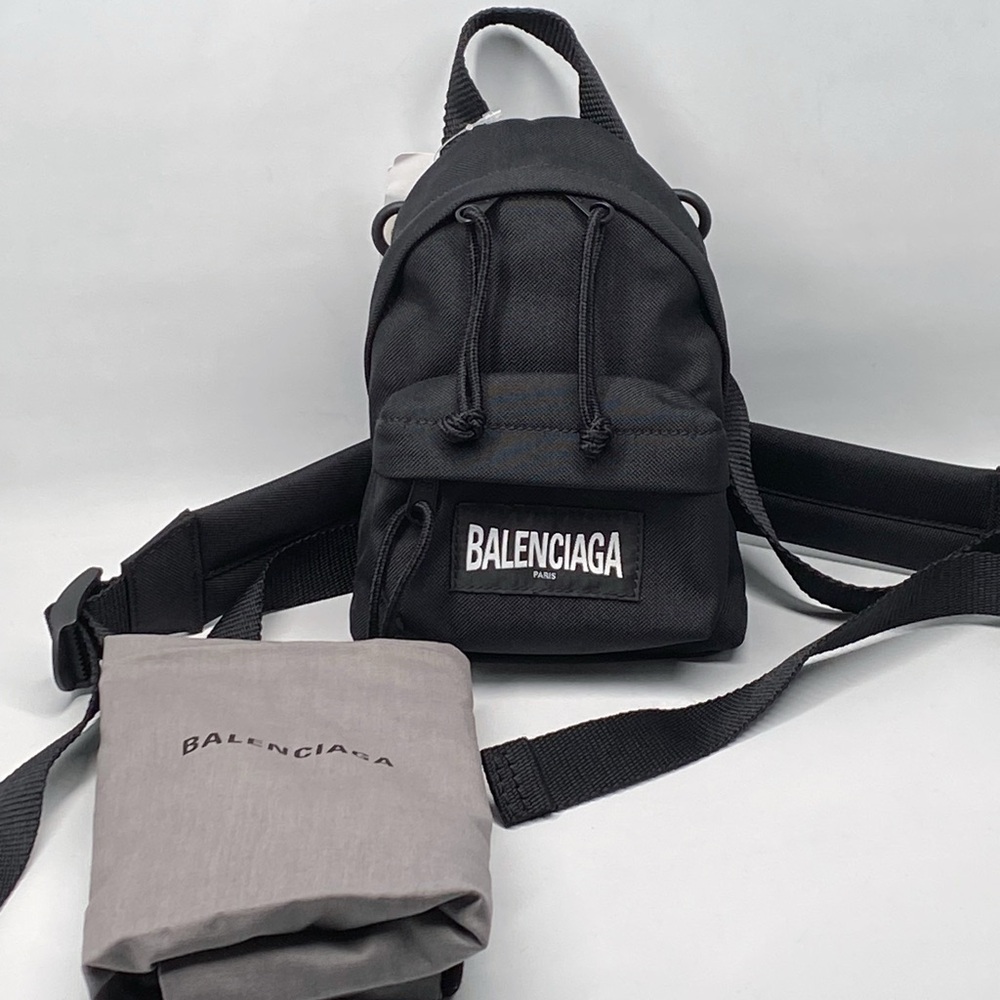 Balenciaga Black Nylon Mini Backpack Bag